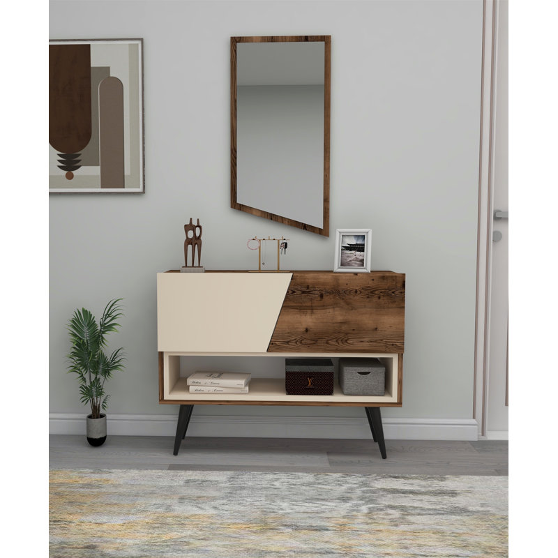 Console Table and Mirror Set 90Cm Ballast