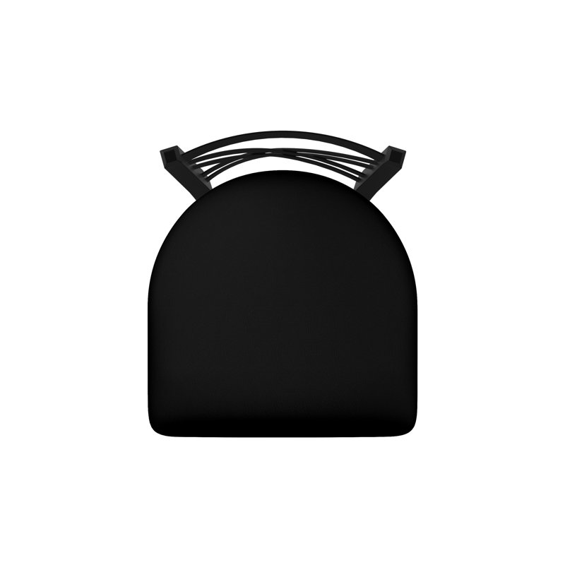 Catalina 18'' H Upholstered Metal Side Chair, Vinyl-Black Vinyl, Black Wrinkle