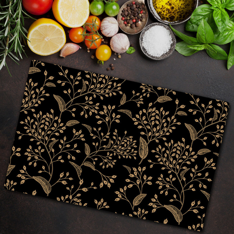 Dipalma Tempered Glass Leaves Chopping Board, 52cm x 60cm
