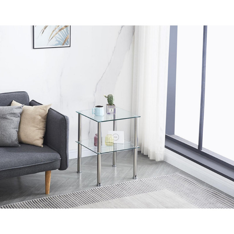 Ensemble de tables de bout en verre