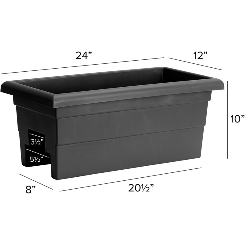 Kaysville Railing Planter, Black