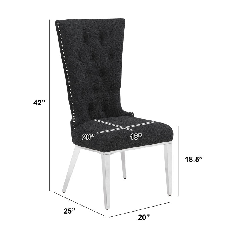 Chaises d'appoint Elegant Boucle, Noir, noir, noir, noir, Argent argent