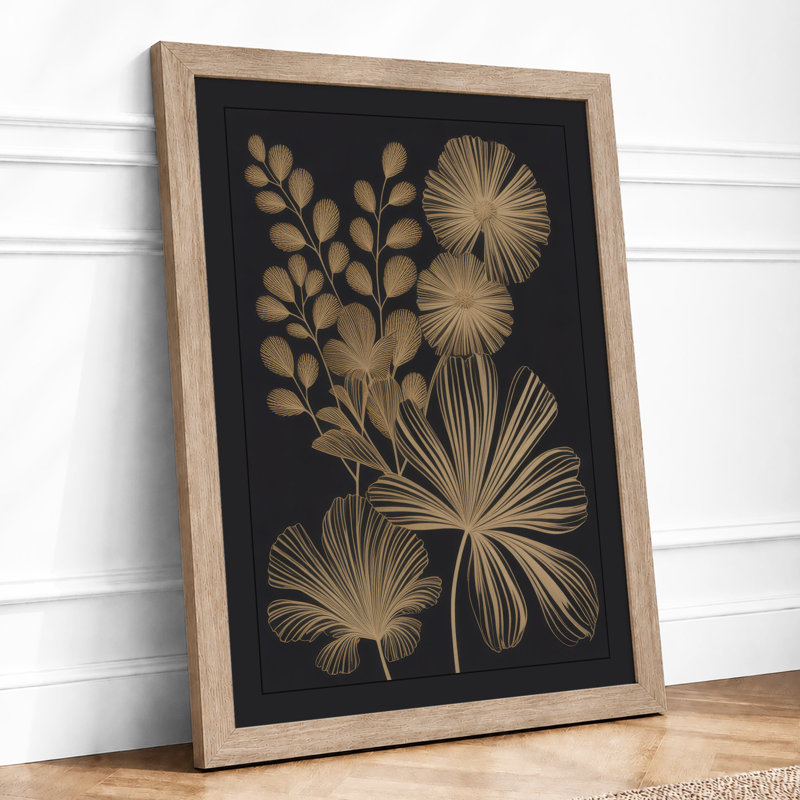 Geometric Botanica Botanical - Framed Print, A1 - 84.1 x 59.4 cm, Oak