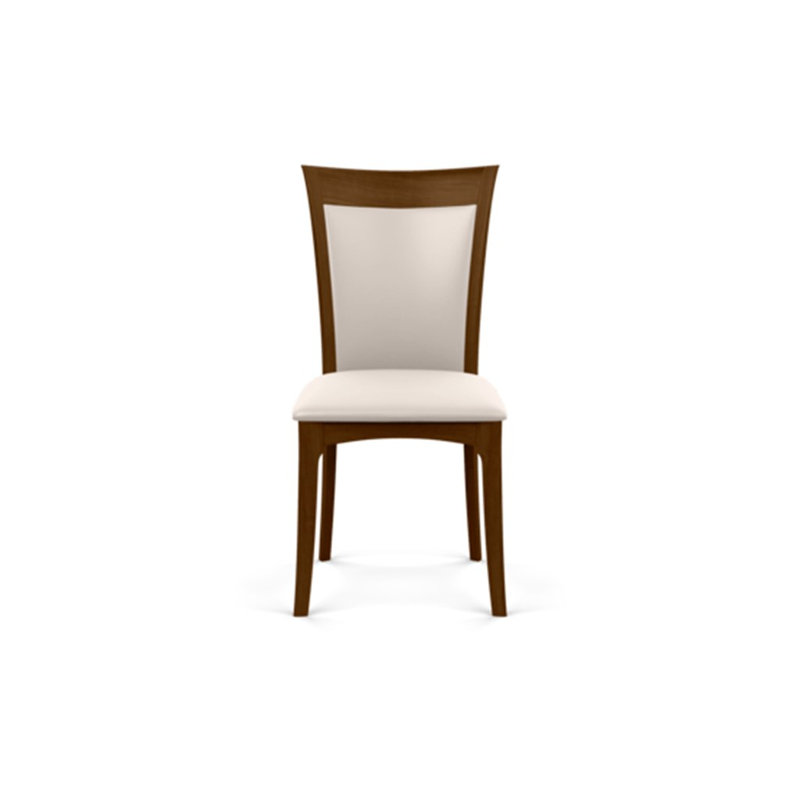 Morgan Leather Dining Chair, Natural Walnut, White