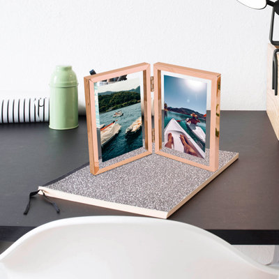 Hinged Floating Metal Frame with Real Glass
