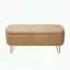 Banc de rangement avec repose-pieds avec fausse fourrure et pieds dorés