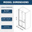 Universal Pivot Shower Door With 1/4" Tempered Glass - 1 3/8" Adjustable, 36000 Times Tested For Remarkable And Leak, , Aluminium Alloy Verified Robust