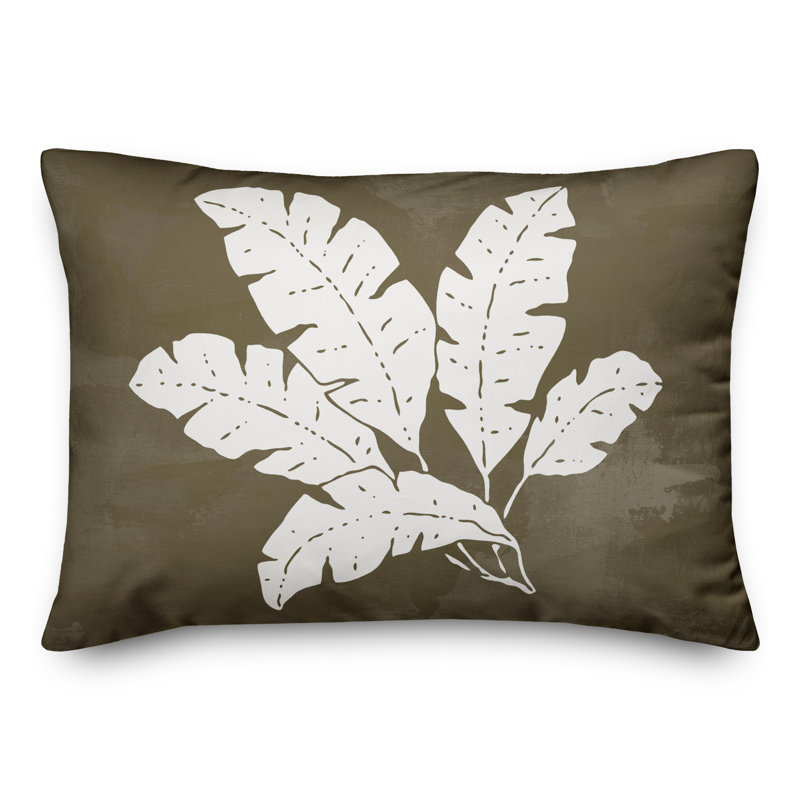 Floral Outdoor Reversible Throw Pillow, Brown