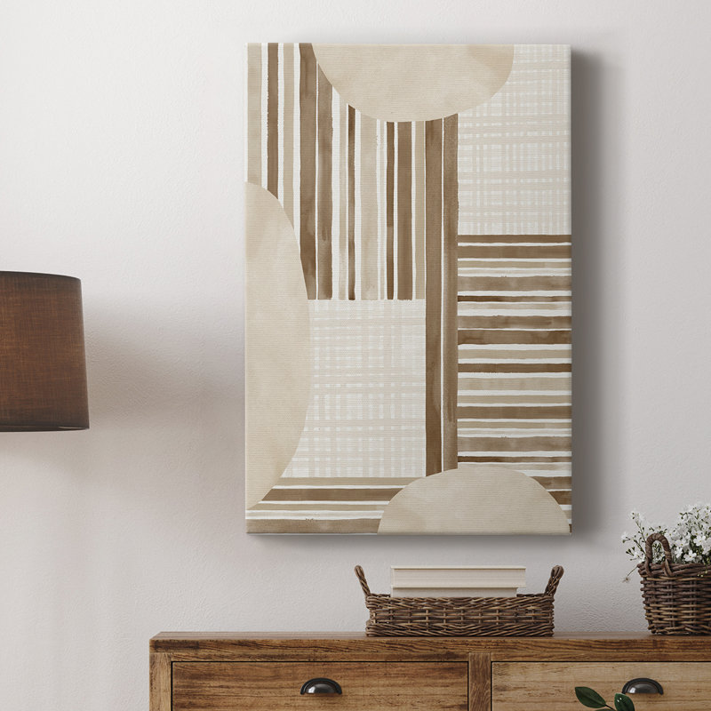 Neutral Stripes -Custom Wrapped Gallery Cavas, 18" H x 12" W