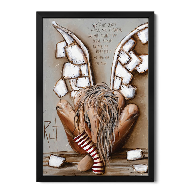 «She Is Not Broken», affiche encadrée par Ruth's Angels, H 24 po x l 16 po