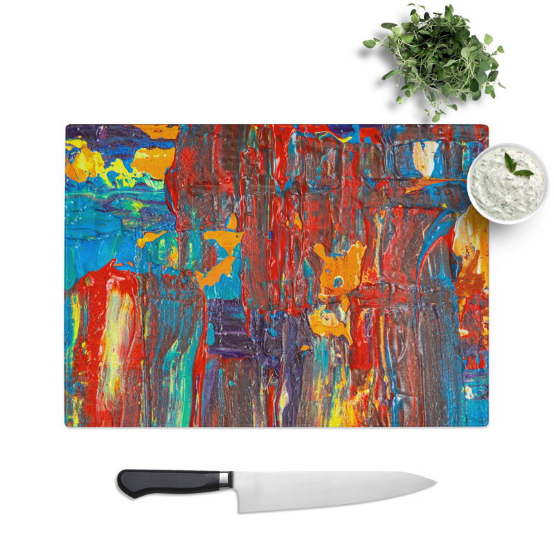 Tempered Glass Art Painting Vol.58 Chopping Board, 39 cm W x 28.5 cm L