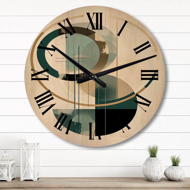 Horloge murale en bois massif Mellott, Grand