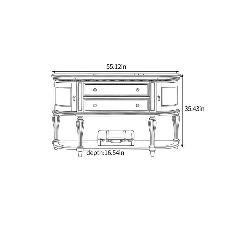 Une console naturellement écologique, H 35,43 po x l 55,12 po x P 16,54 po, Brun