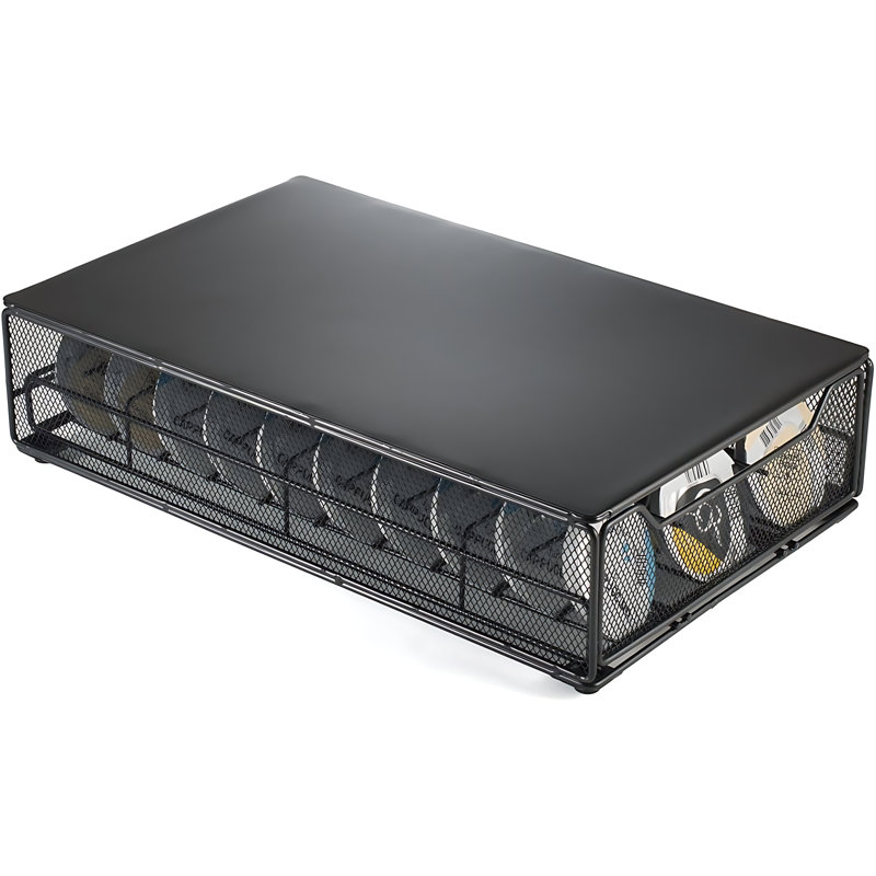 Tiroir organisateur de café - Support de rangement en métal pour 60 disques, solution de comptoir de cuisine