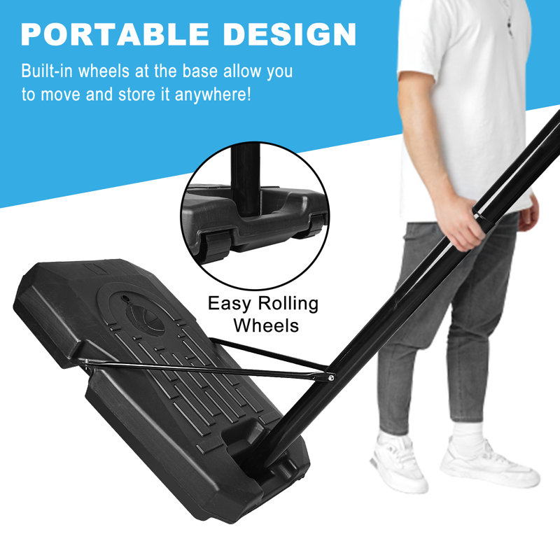 Panier de basketball portatif en métal à hauteur ajustable 44 po