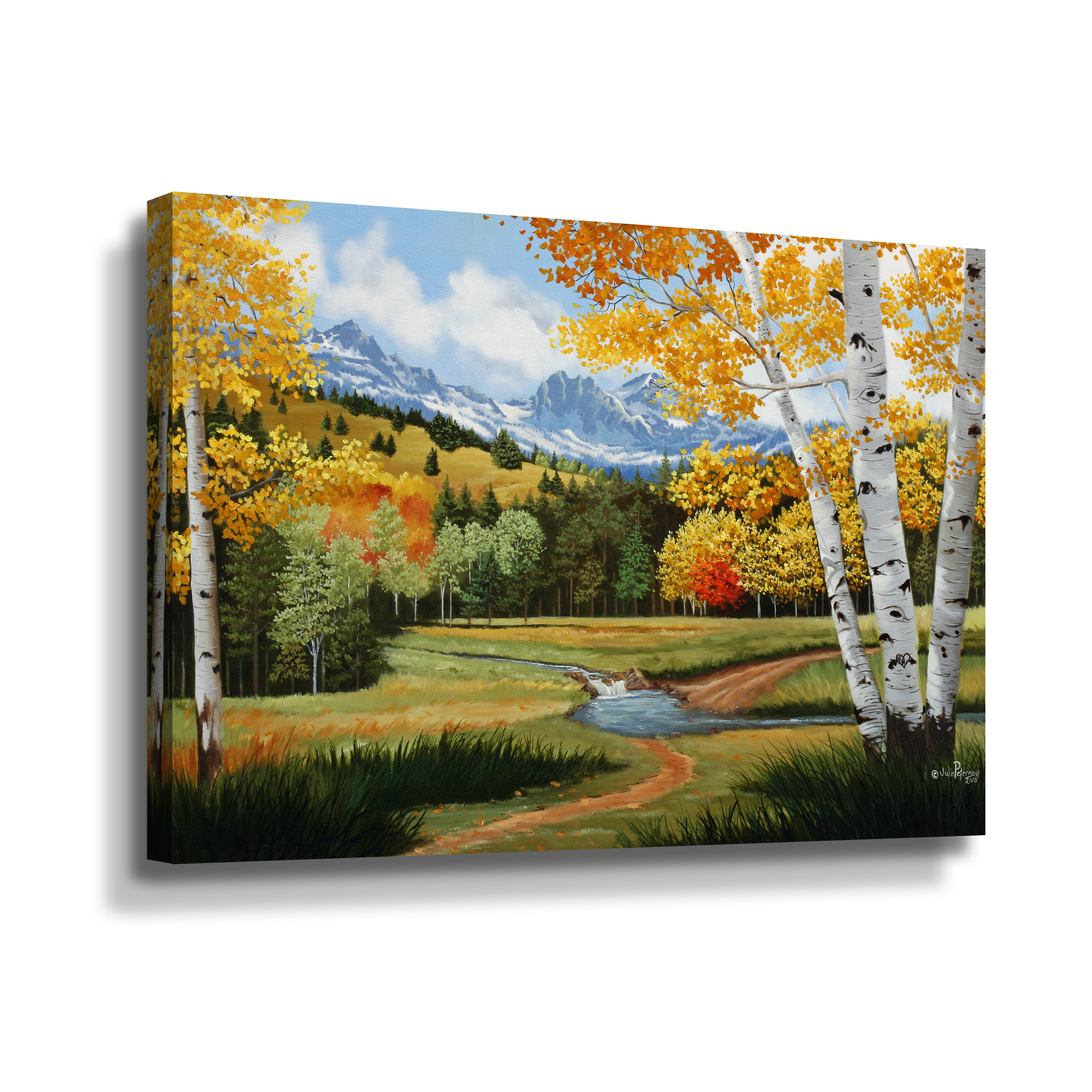 Millwood Pines Birch Trail Crossing On Canvas by Julie Peterson Print ...