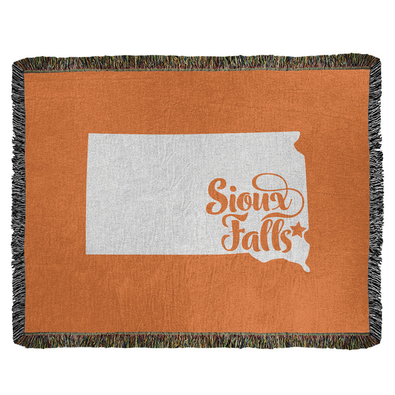 Hand Woven Throw Blanket, 37" W x 52" L, Orange