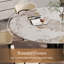 Table de salle à manger ronde 59 po, table de salle à manger moderne en faux marbre blanc brillant avec base en acier au carbone en forme de fleur