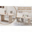 Table de salle à manger extensible ovale avec conception à deux piliers - Table de cuisine multifonctionnelle peu encombrante