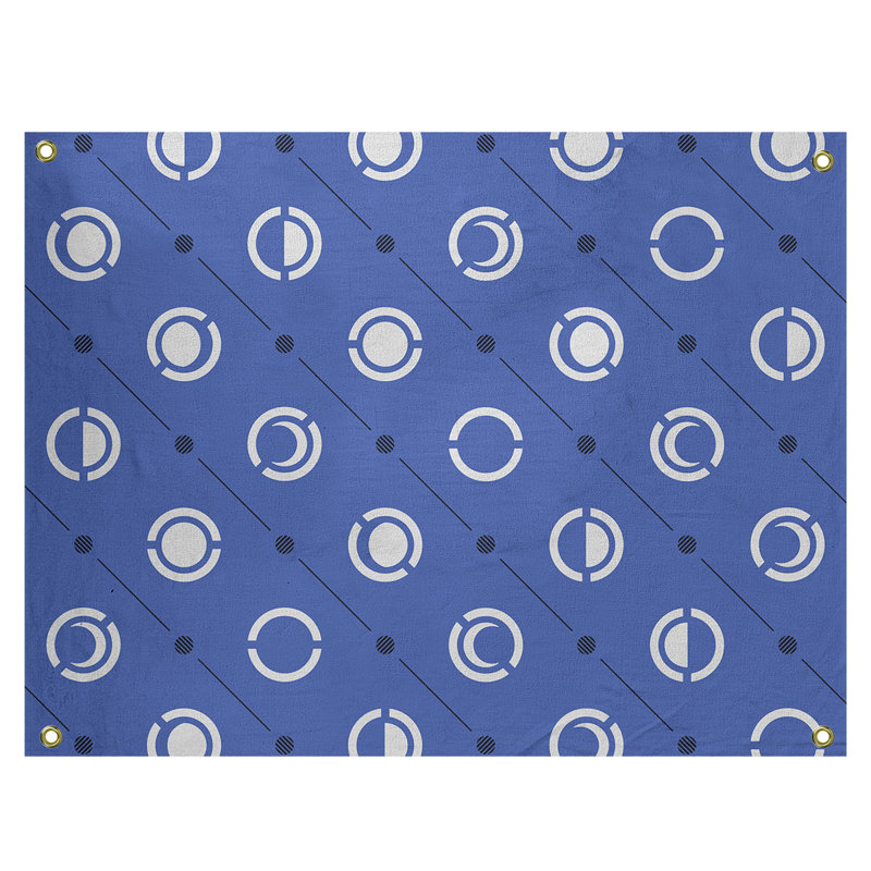 Tapisserie, H 50 po x l 59 po, Bleu / blanc / noir