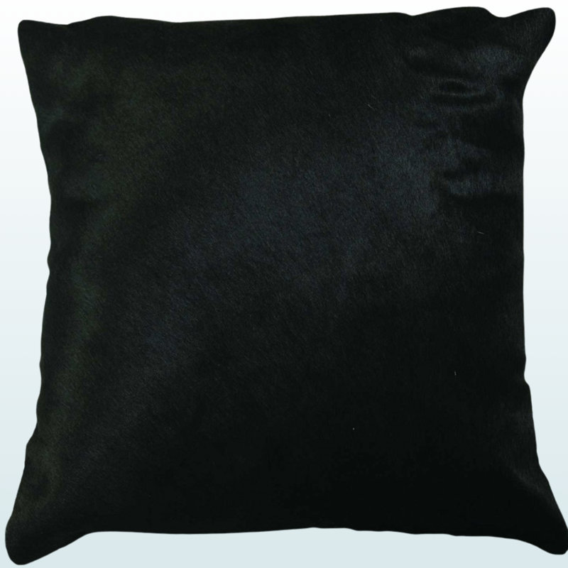 Jeté en cuir de vache par Trio, Noir
