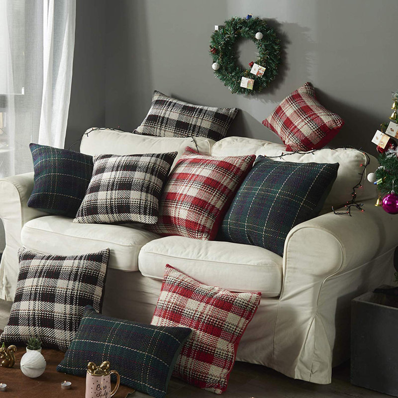 Housse de coussin Holiday Holiday Christmas, Noir, 18 po x 18 po