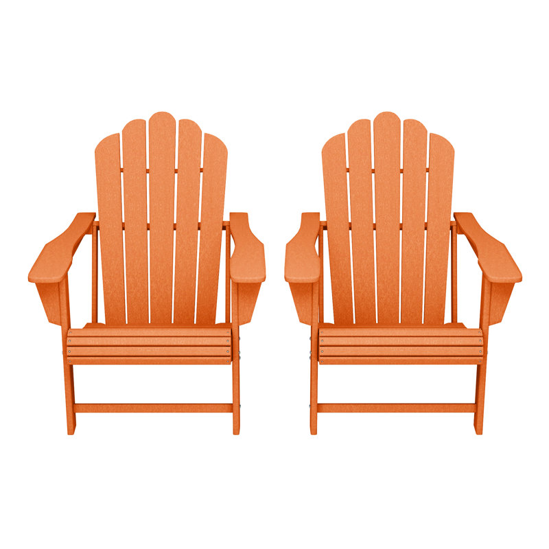 Outdoor Poly Adirondack Chair (Set Of 2), Orange
