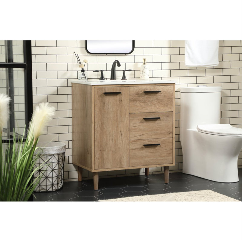 Ensemble de meuble-lavabo simple 30 po Baldwin, Chêne naturel