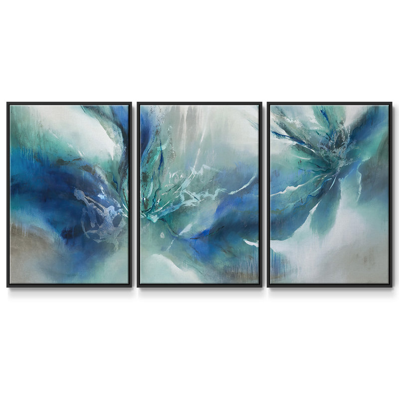 Allure Flickers II - Toile encadrée multi-pièces, H 40 po x l 78 po x P 2 po, Noir