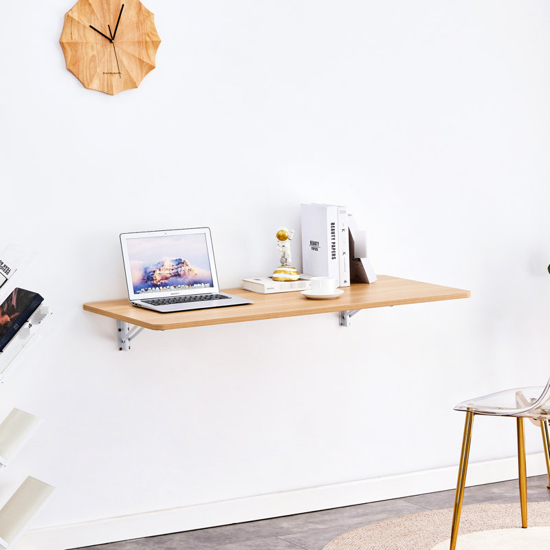 Établi pliant pour les petits espaces - Matériau robuste Capacité de 100 lb Bureau et remise de bureau pliable Style élégant 46,13 po Long