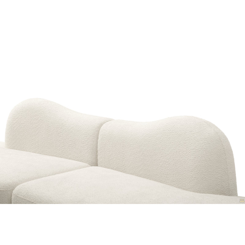 Curved Modular Sofa With Boucle 3-Seat Sofa