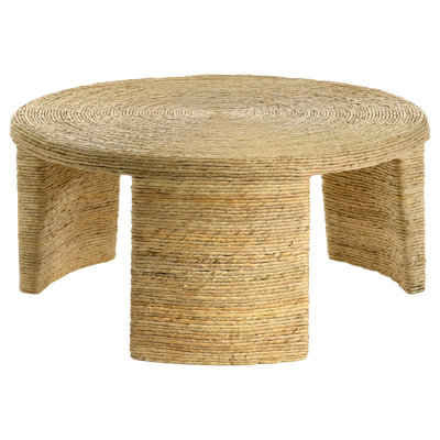 Mize Woven Rattan Round Coffee Table