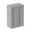 Armoire murale en bois massif gris Shaker avec portes à fermeture douce, tablettes réglables - rangement à double porte de 24 po pour la cuisine, la salle de bain, la buanderie, le garage (assemblage facile, l 24 po x P 12 po x H 36 po)-488500335-488500333