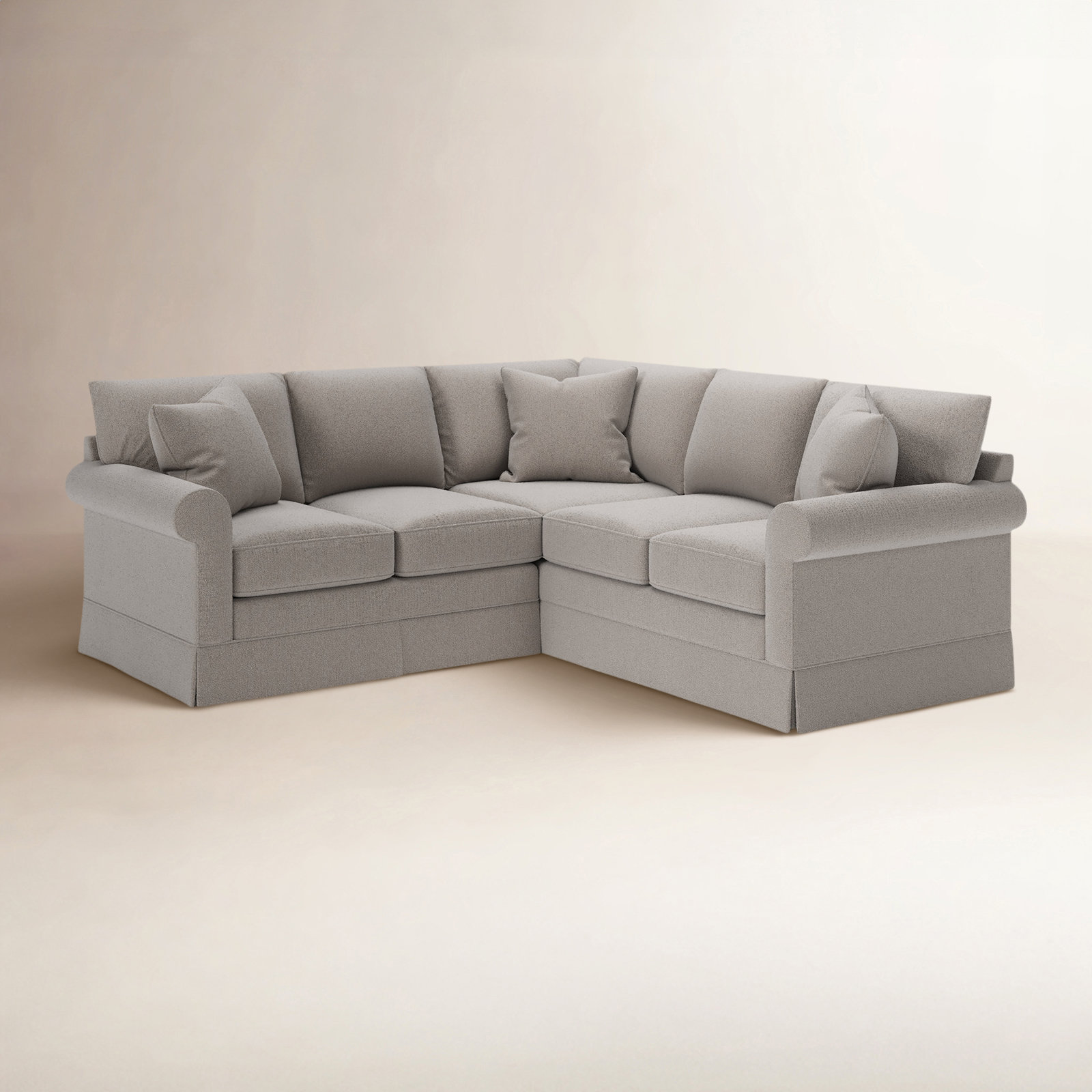 Friedman Upholstered L-Sectional, Apollo Pebble Boucle