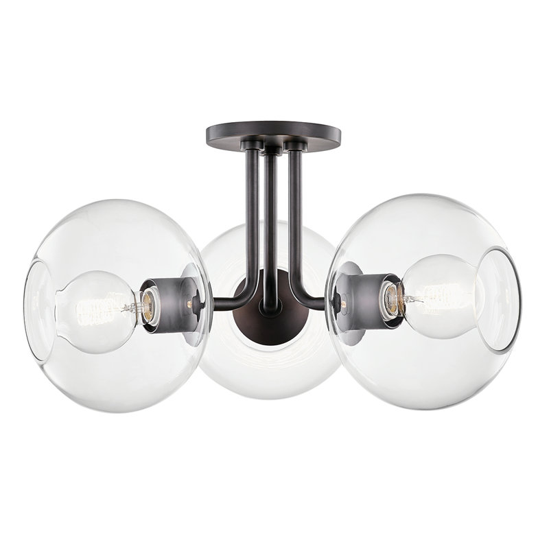 Margot 3 Light Semi Flush, Old Bronze