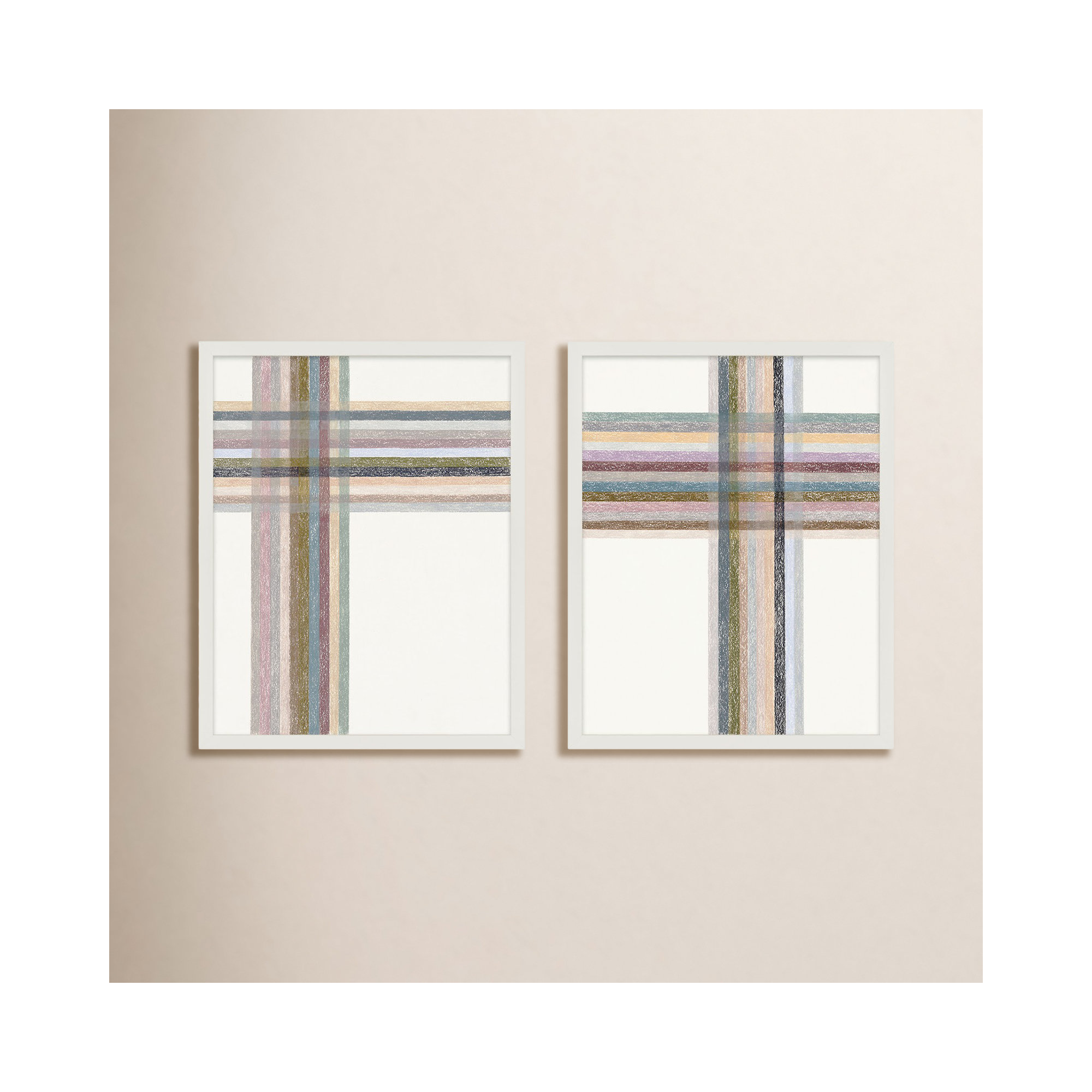 Intersections: Vertical by Beth James, White Framed, 24" W x 30" H