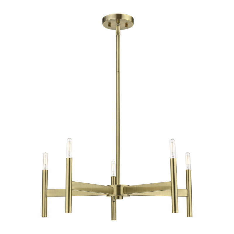 Lustre traditionnel de style bougie Saisha, Laiton antique