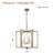 6 - Light 15.7" Cottage Distressed Wood Chandelier, Height Adjustable Farmhouse Geometric Chandelier