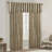 Faux Silk Embroidered Window Valance Tan 50x18"-961343721