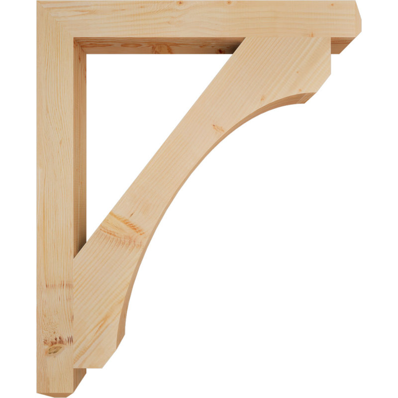 H Support en bois / corbeau, H 44 po x l 3,5 po x P 36 po, Douglas (lisse)