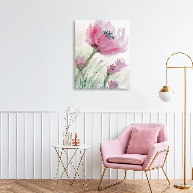 Fleur rose et toile étamine mouchetée, design par Patti Bishop, H 20 po x l 16 po