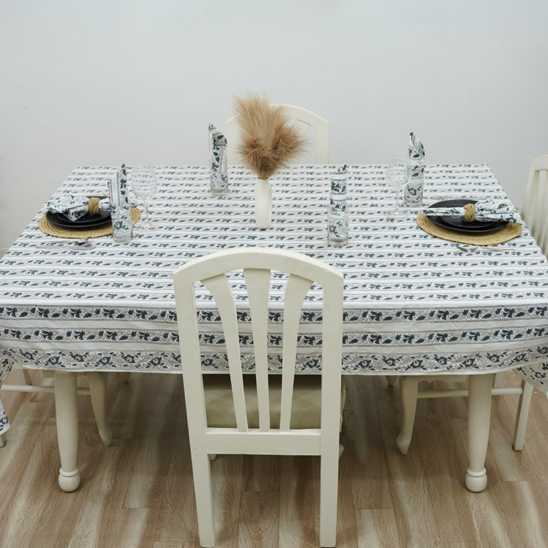 Nappe imprimée à la main avec blocs Pettarn - Aradhna Bordar (4 places), 60 po carré