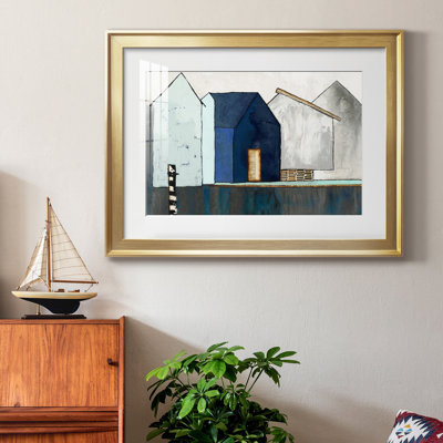 Empty Village - Matted and Framed Under Glass, Large Living Room Wall Art