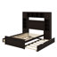 Lit double en bois avec armoire, tablette et prises-1982958623
