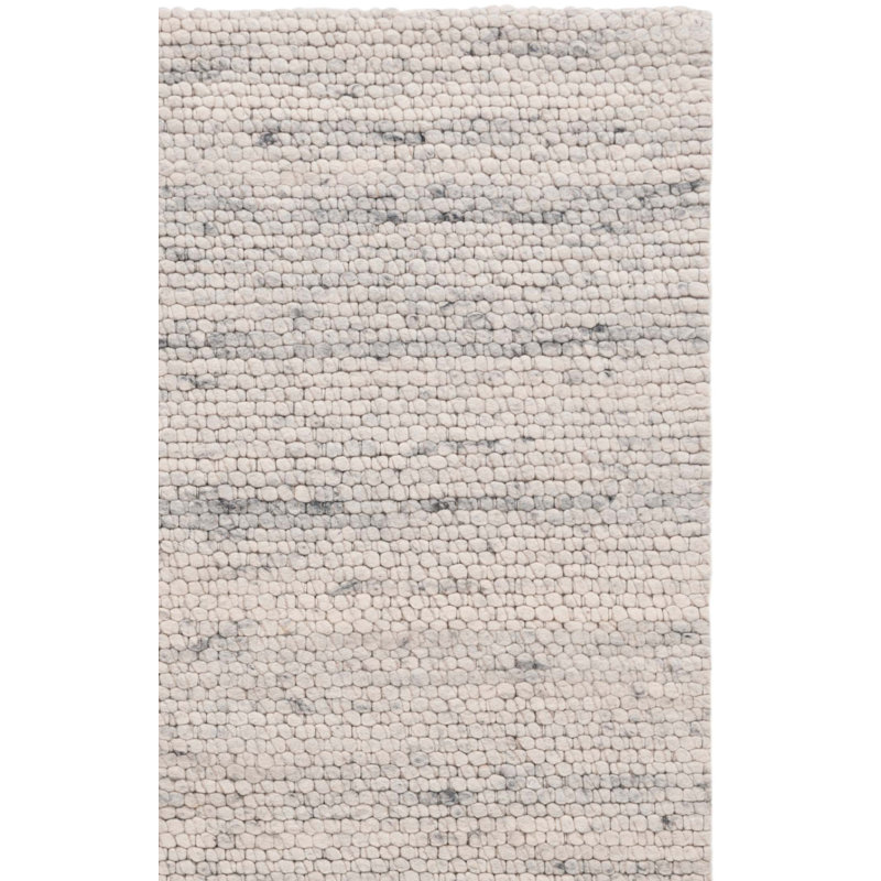 Marbella Hand Woven Wool/Cotton Solid Color Rug in Gray, Rectangle 8" x 10"