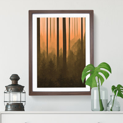 Autumnal Pine Tree Forest - Single Picture Frame Print