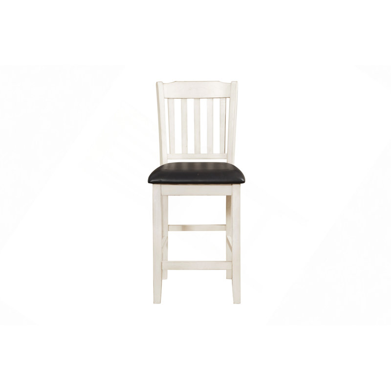 Ensemble de chaises de salle à manger à hauteur de comptoir brun foncé en similicuir 2 pièces