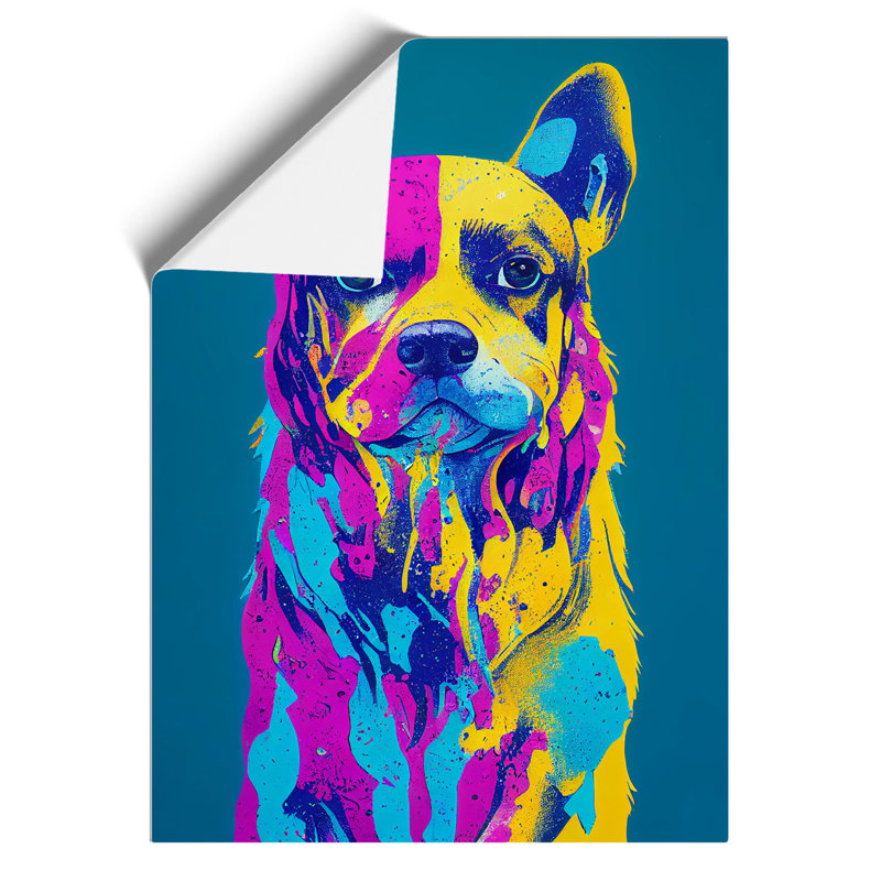 Colourful Dog No.2 Abstract - Wall Art, Paper, 42cm H x 29.7cm W, No Matte