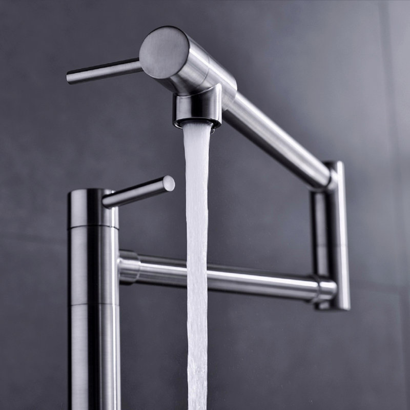 Robinet remplisseur de pot avec tige d'extension, Nickel brossé