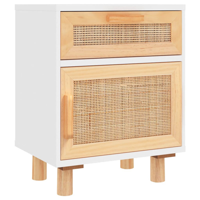 Blethyn 40 cm W Bedside Table, White, Right, Individual